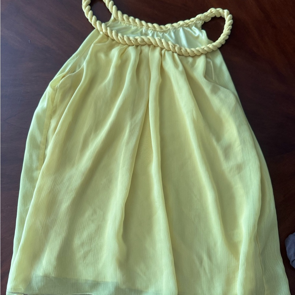 Yellow Sleeveless Top with Braided Strap